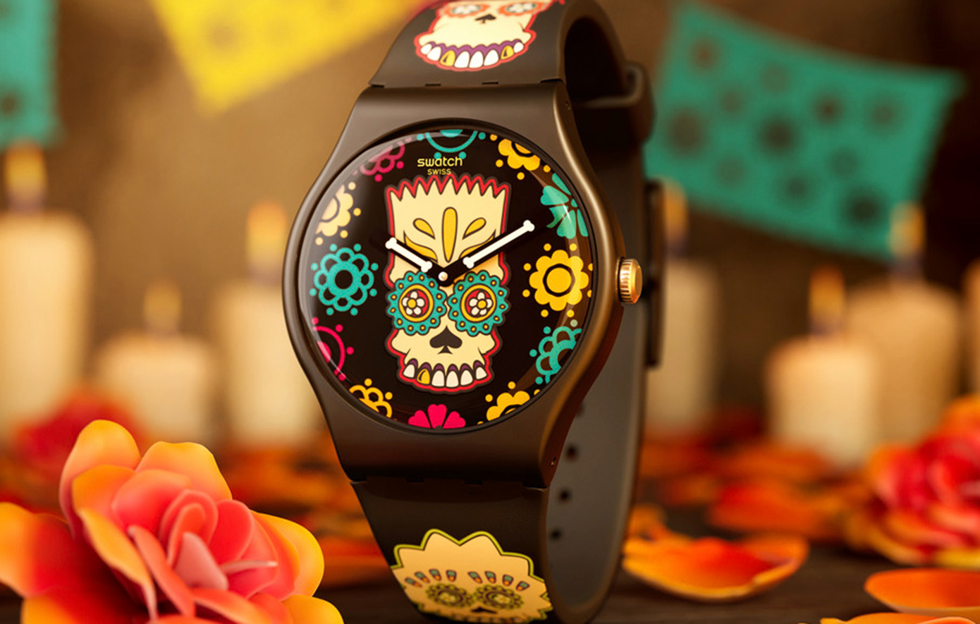 Φρέσκα Ρολόγια της Swatch Γιορτάζουν το Halloween και την Día de los Muertos με τους Simpsons